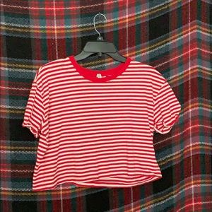 red striped crop top